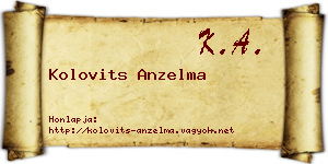Kolovits Anzelma névjegykártya